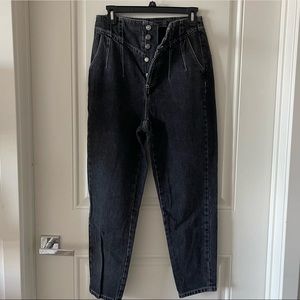 topshop high waisted button jeans